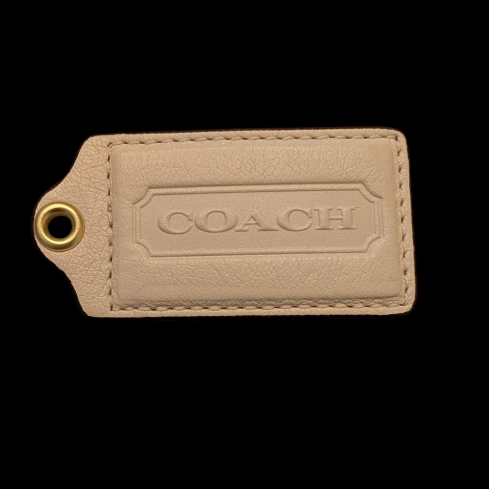 Coach Tan Leather Hangtag With Gold Accent